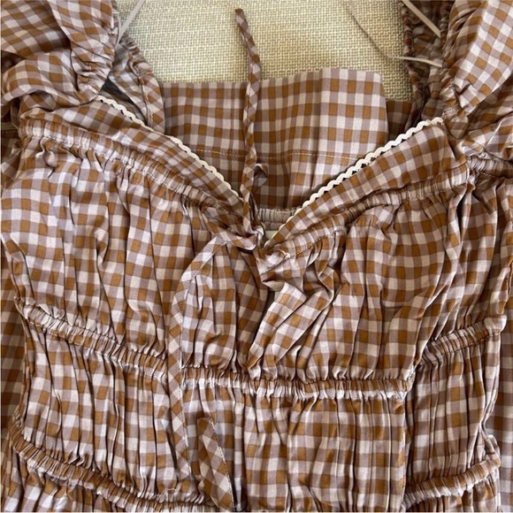 Reformation Brown Checkered Maxi Dress - Picture 6 of 6